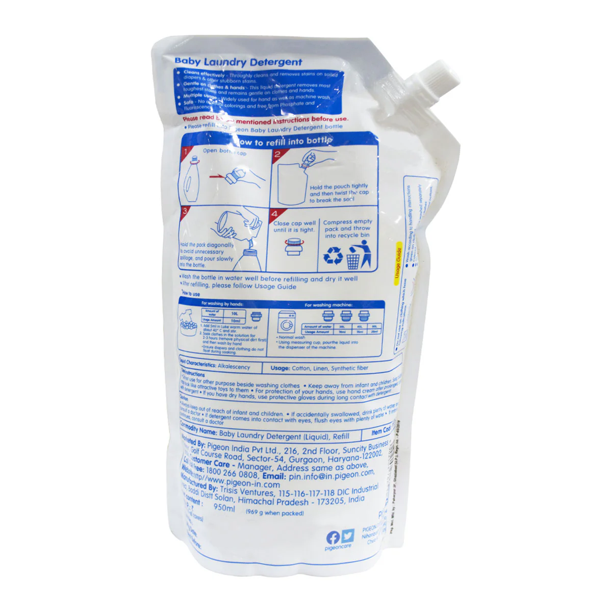 Baby Liquid Laundry Detergent 950ml Refill - Image 3