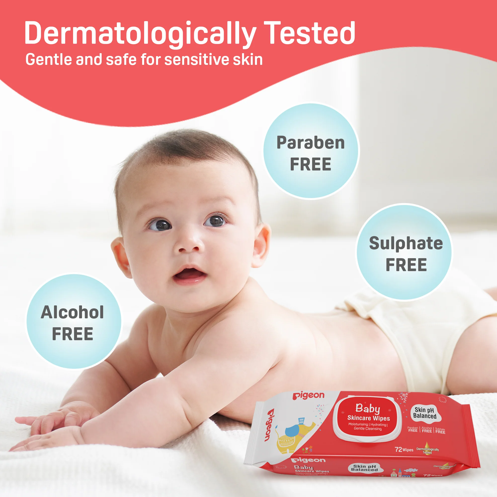 Baby Skincare Wipes 72 Sheets with Lid - Image 5