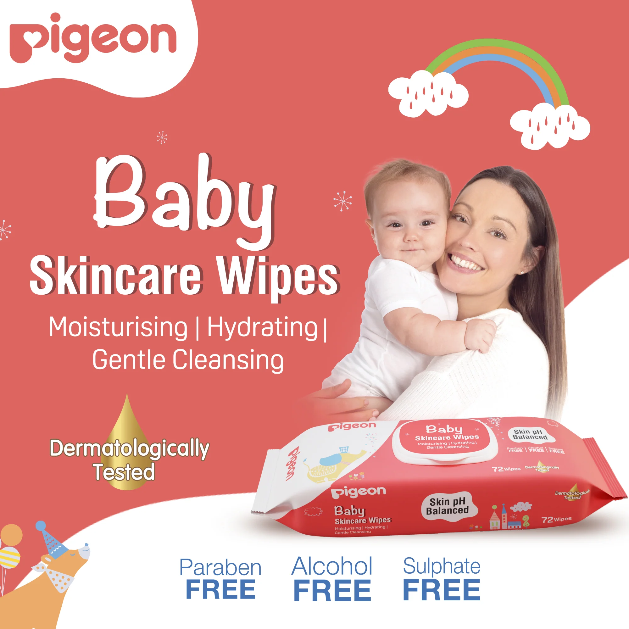 Baby Skincare Wipes 72 Sheets with Lid - Image 6