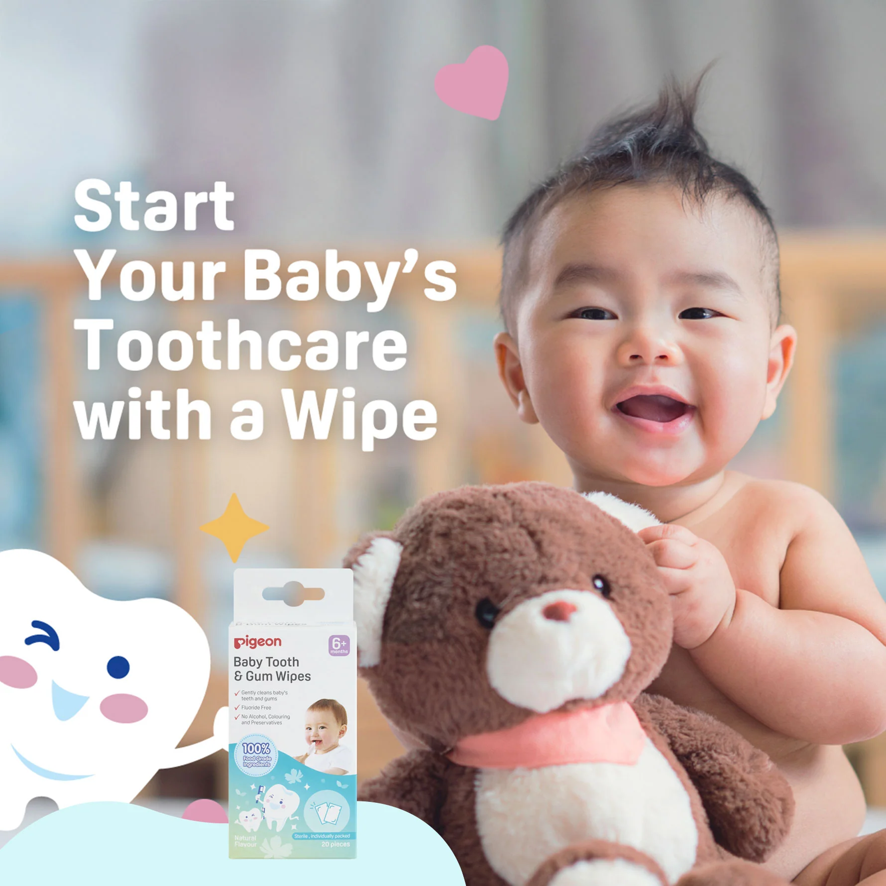Baby Tooth & Gum Wipes Natural 20s (EN) - Image 3