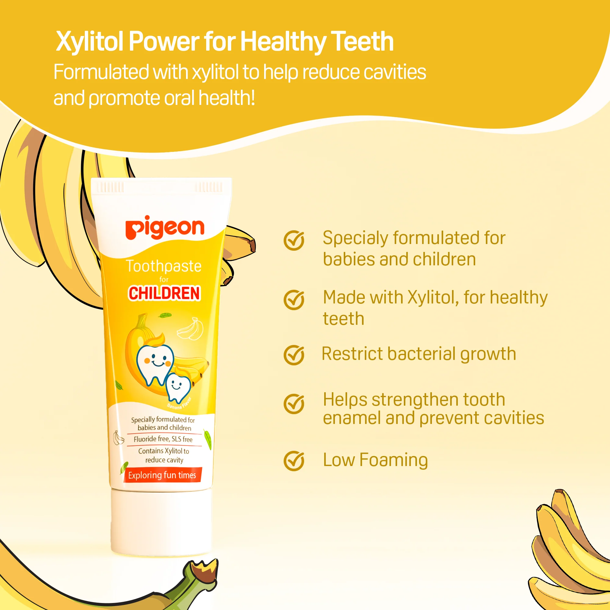Pigeon Toothpaste for children Banana Flavor 45 gms - Image 5