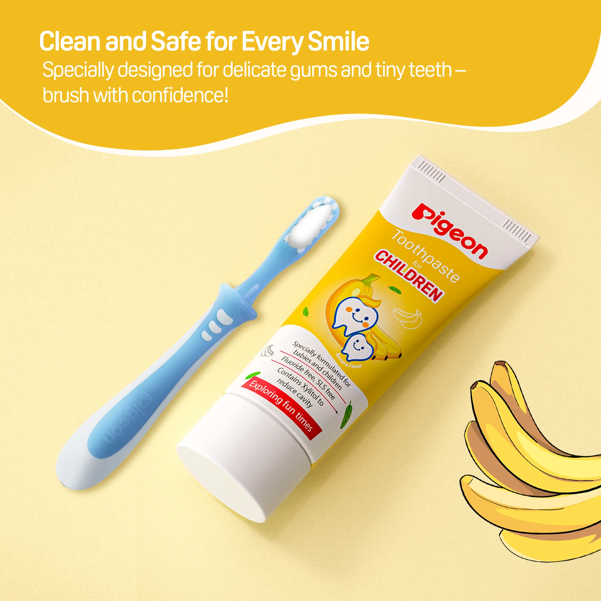 Pigeon Toothpaste for children Banana Flavor 45 gms - Image 7