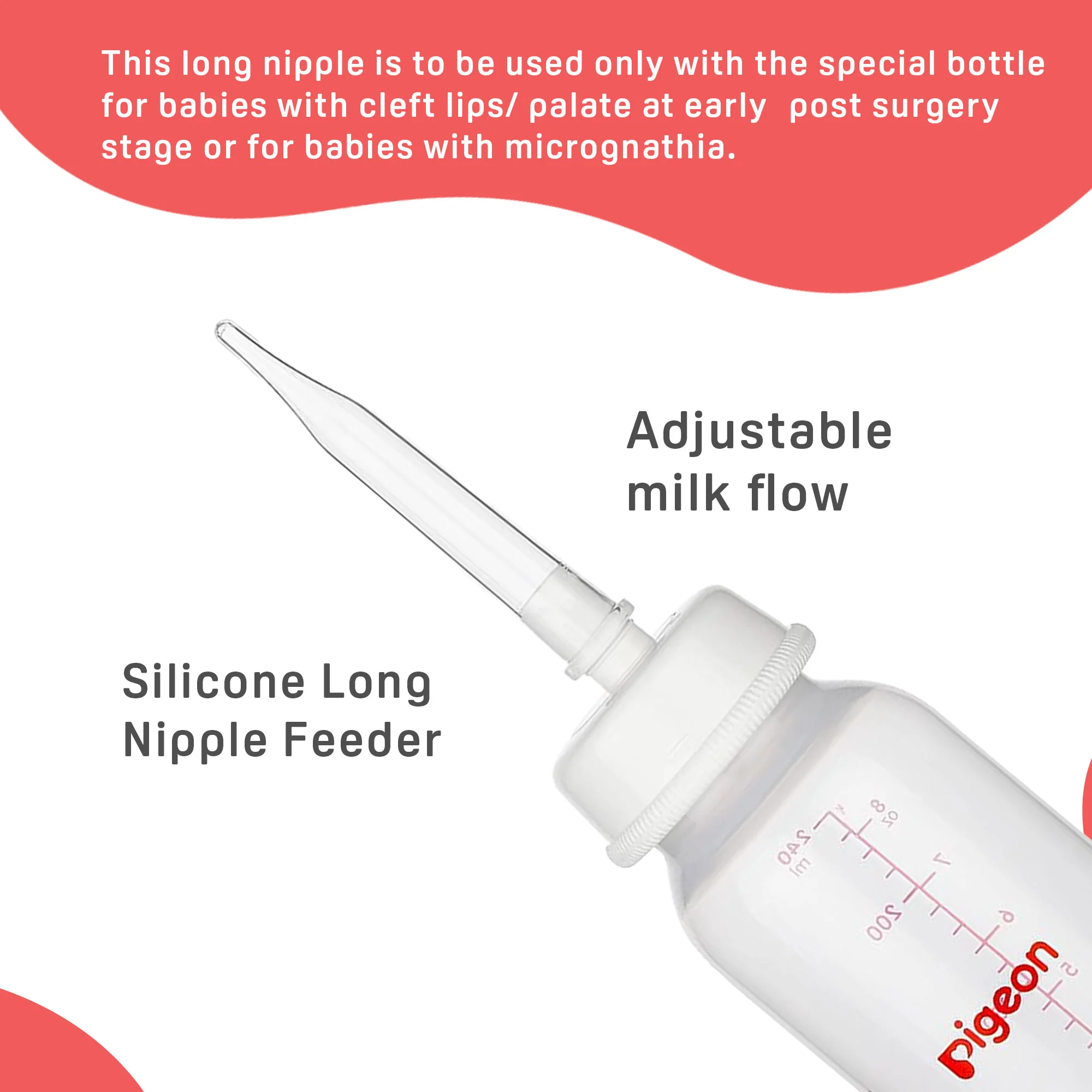 Feeder w/Long Nipple for Cleft Palate 240ml - Image 7