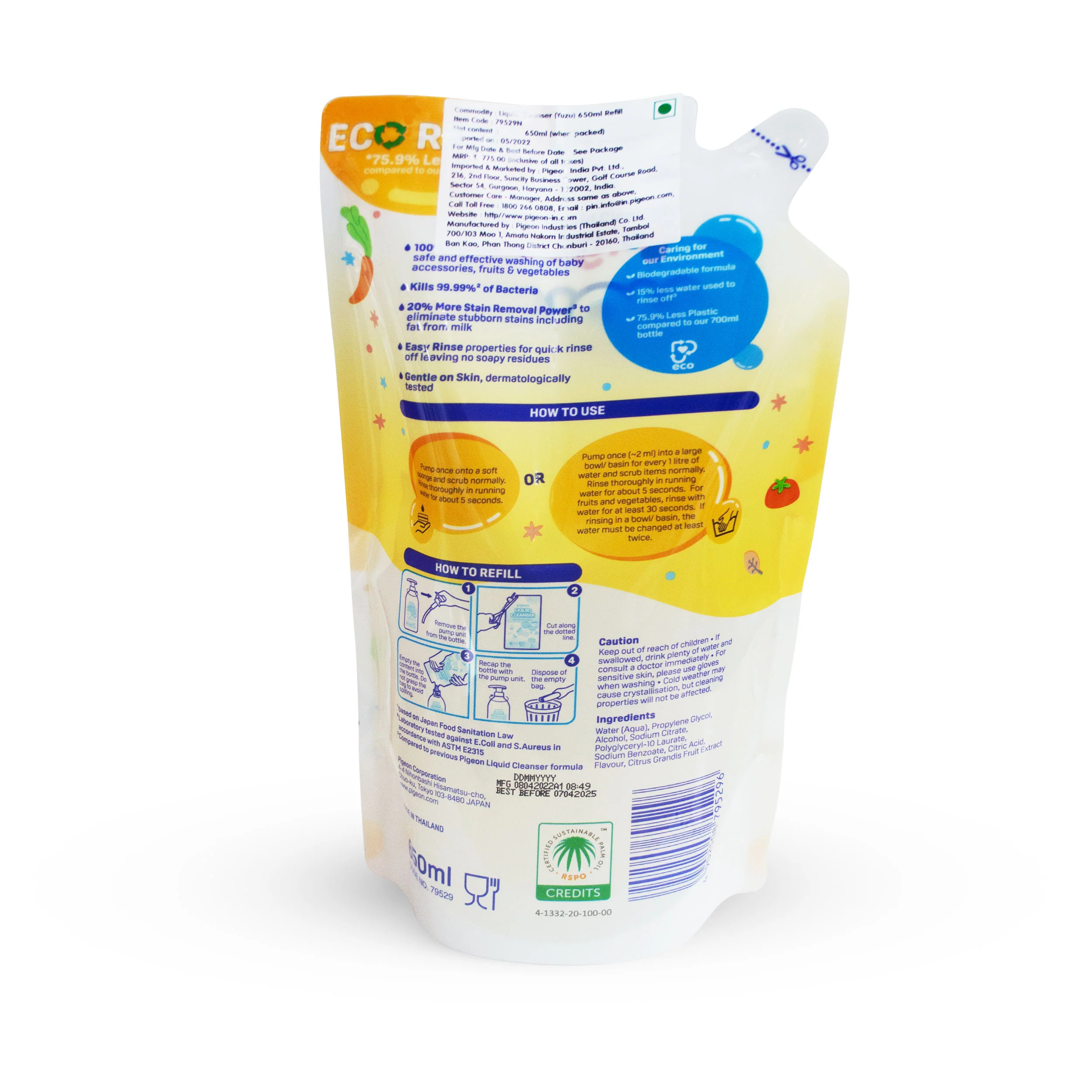 Liquid Cleanser Yuzu 650ml Refill - Image 4