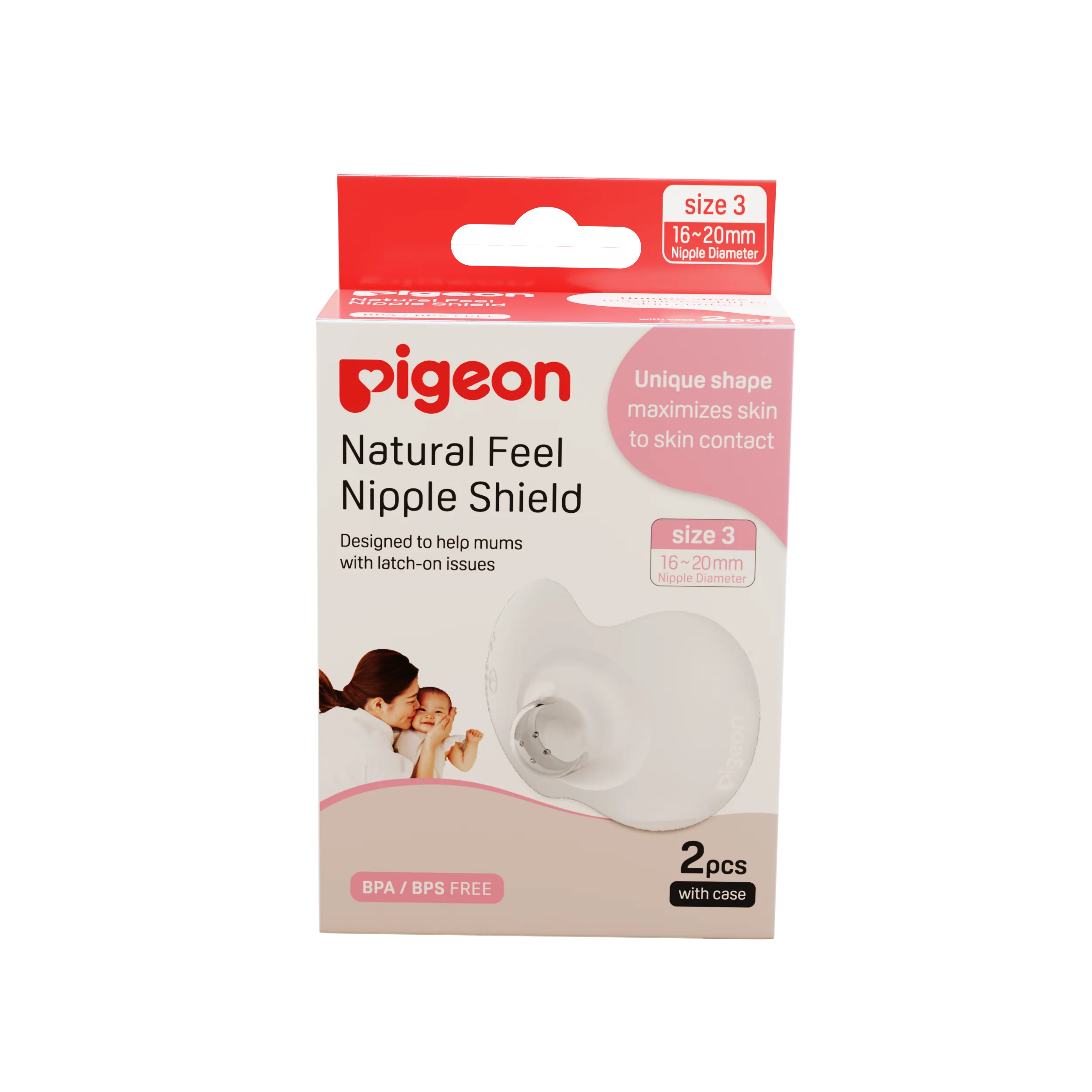 Natural Feel Nipple Shield 2pcs Size 3 with case
