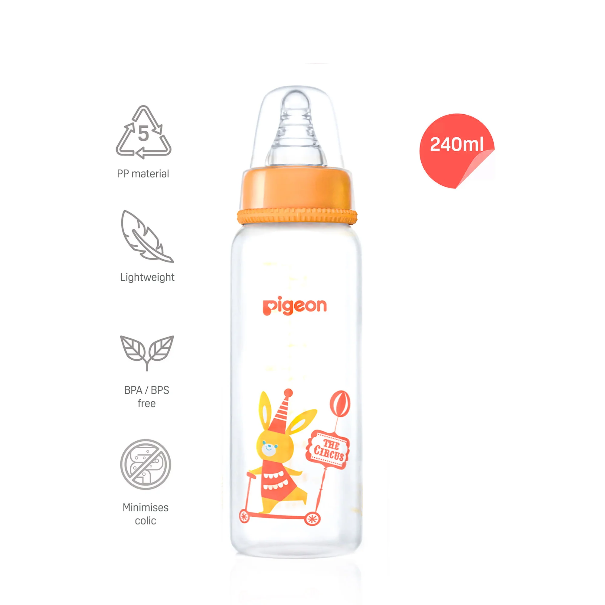 Peristaltic Clear Nursing Bottle Rpp 240ml L - Image 3