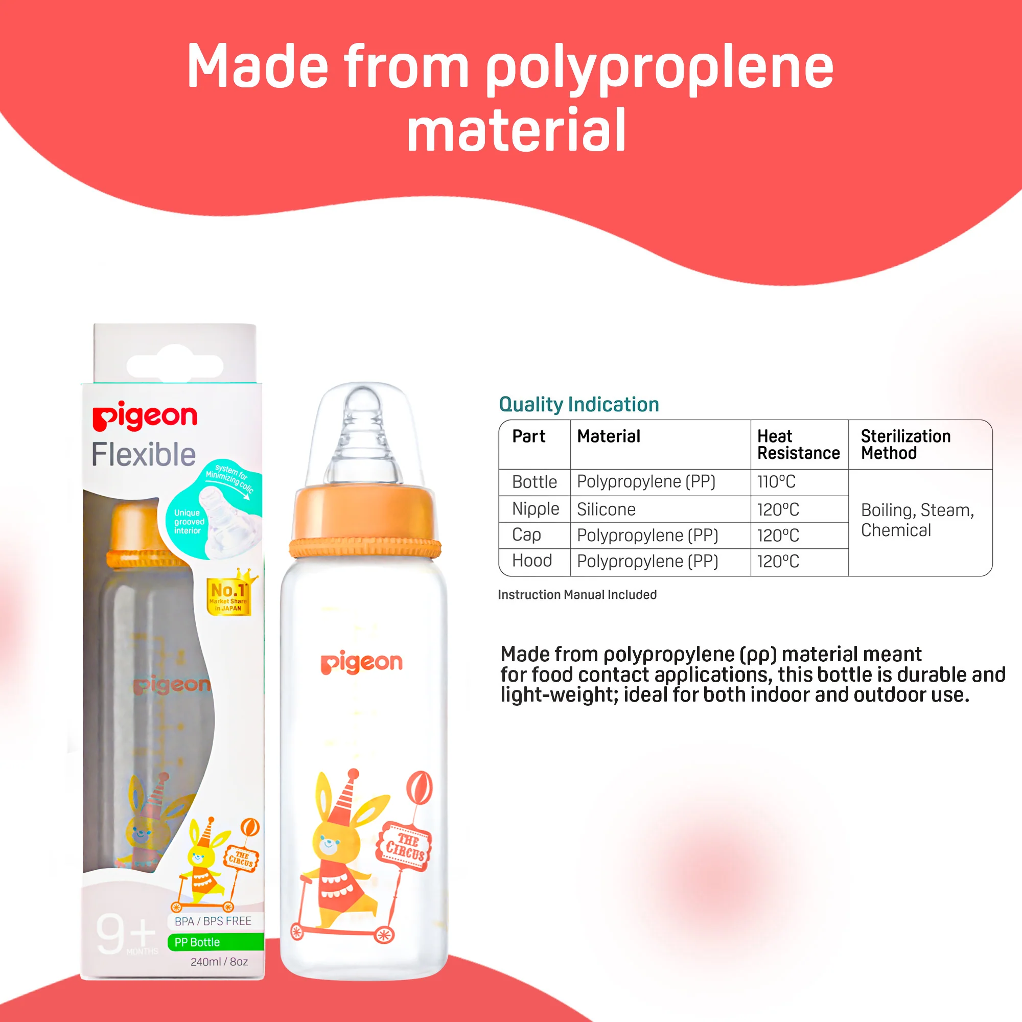 Peristaltic Clear Nursing Bottle Rpp 240ml L - Image 8