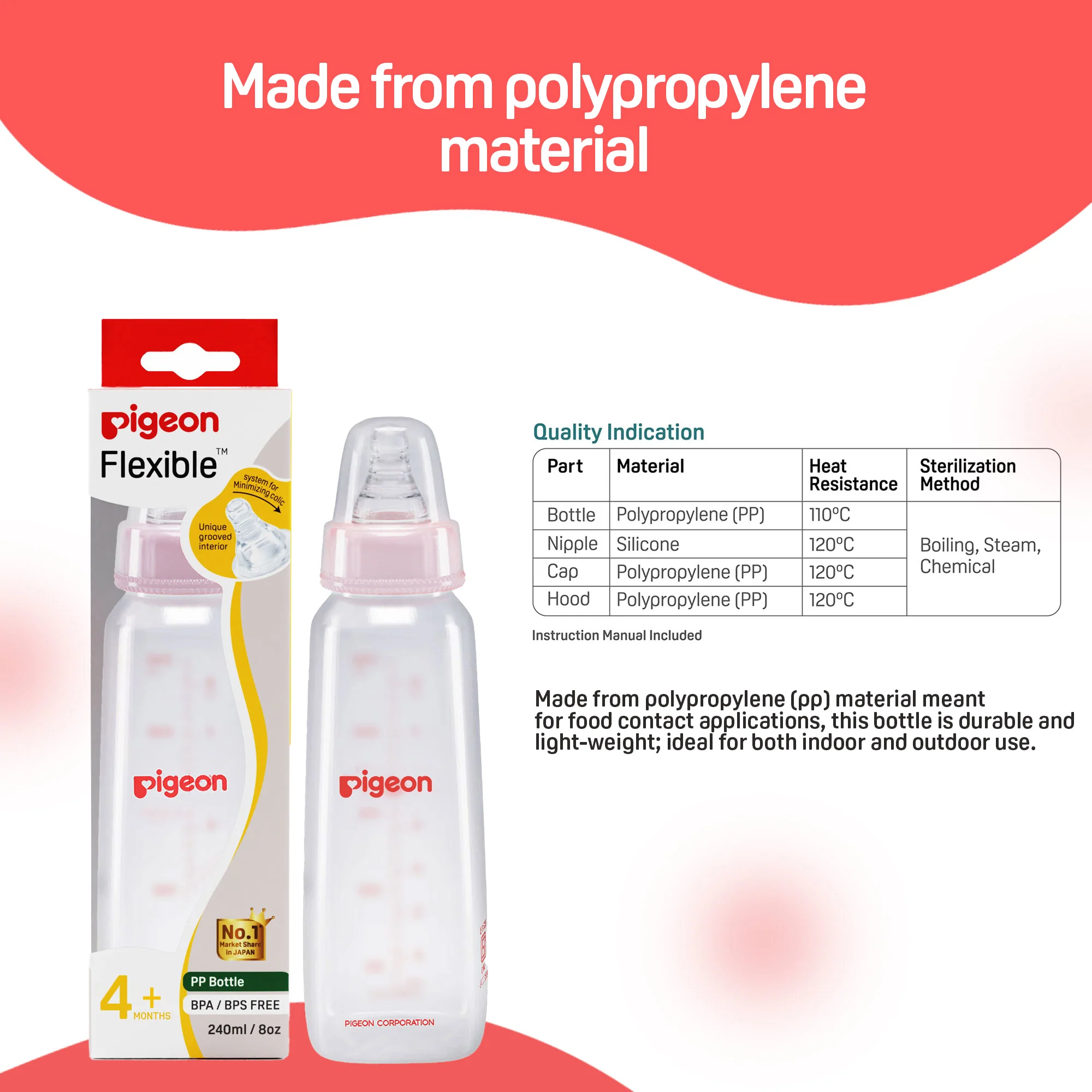 Peristaltic Nursing Bottle Kpp 240ml Nipple M - Image 7