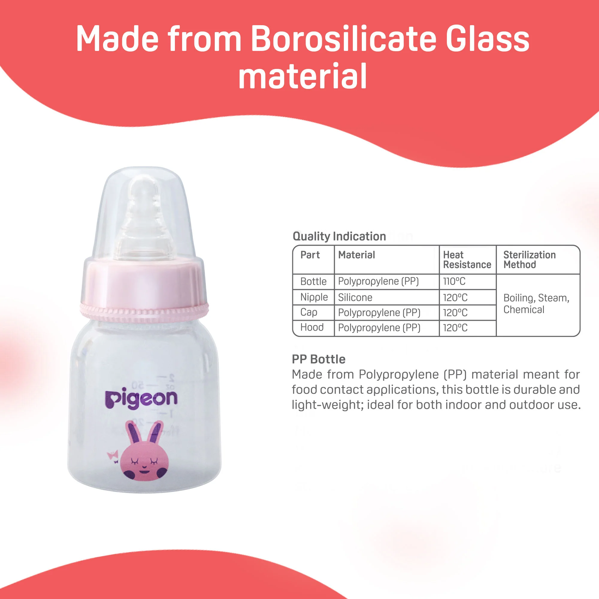 Peristaltic Nursing Bottle Rpp 50ml (Pink) Rabbit - Image 7