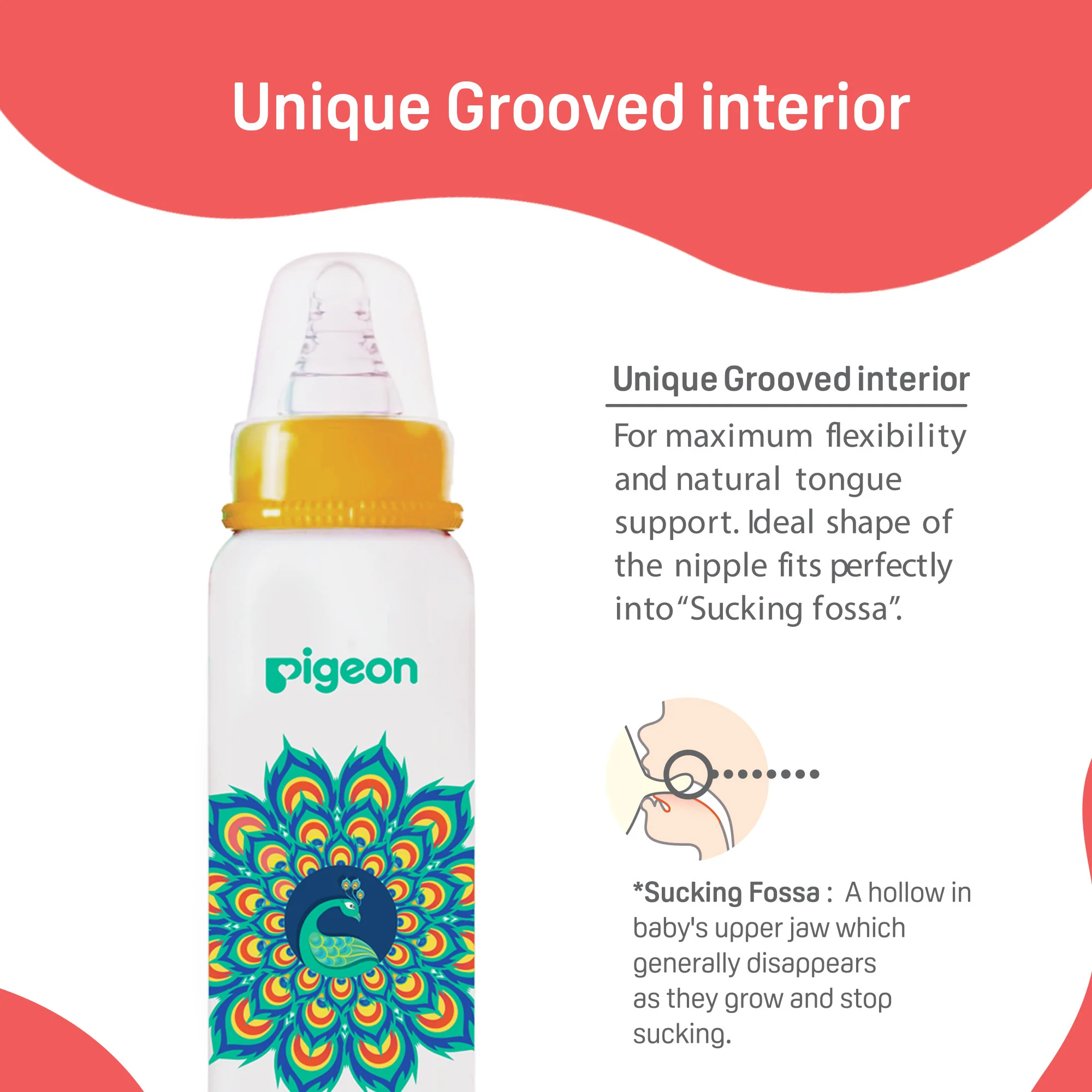 Peristaltic Nursing Bottle RPPD 240ML (Yellow) Peacock L SIZE - Image 5