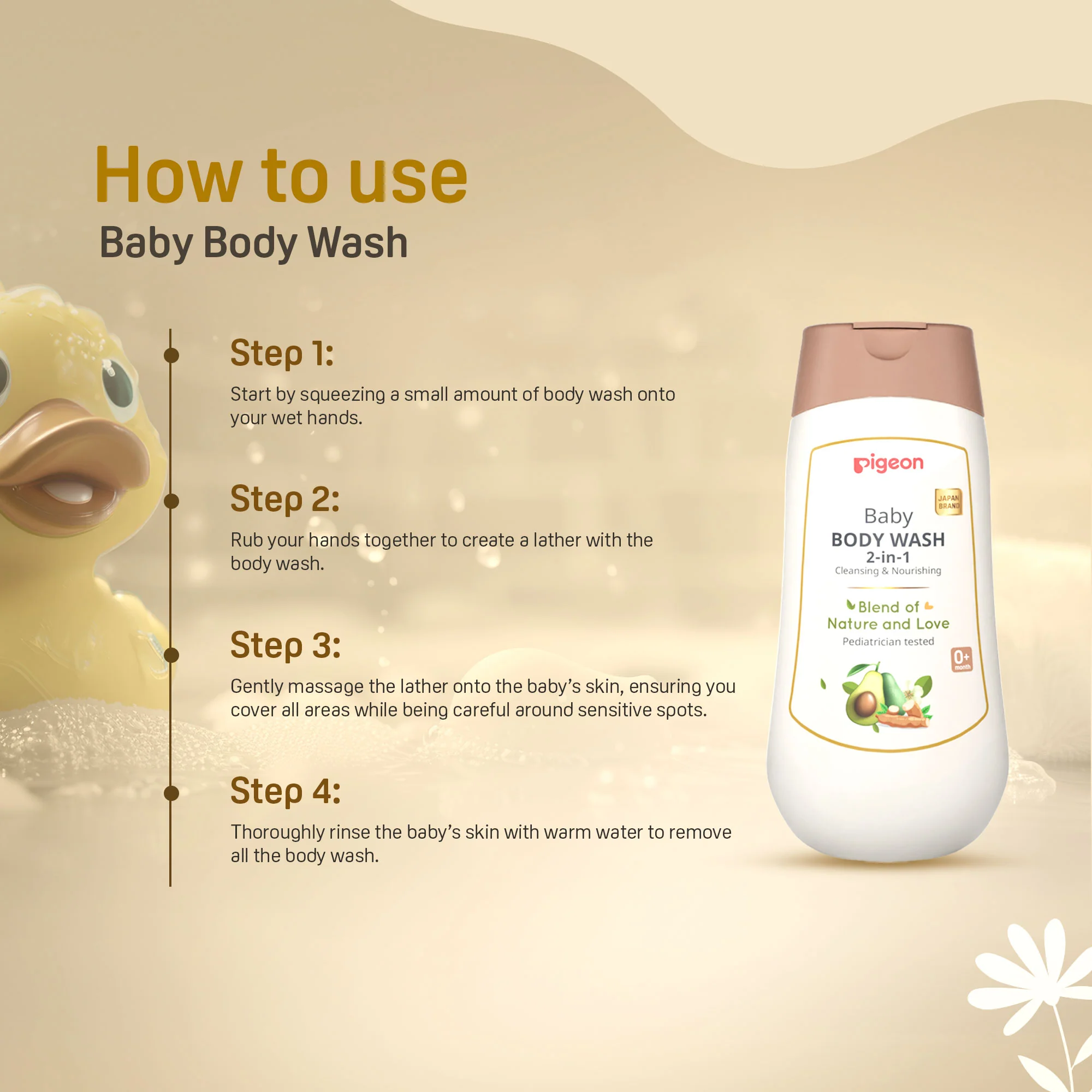 Pigeon Baby Body Wash 200ml - Image 4