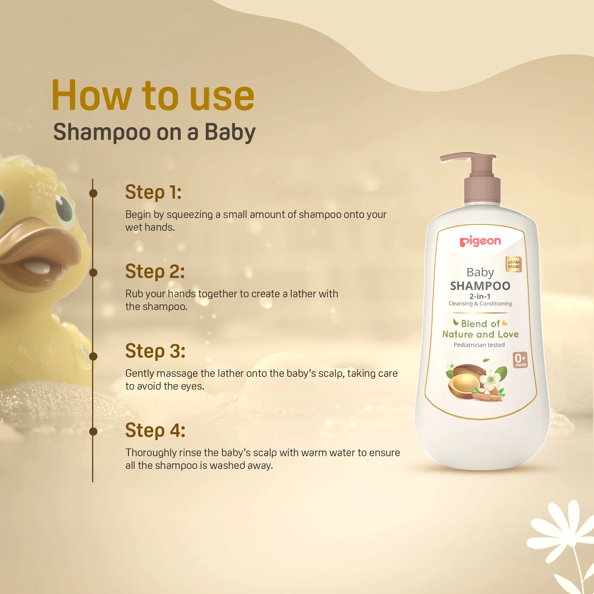 Pigeon Baby Shampoo 500ml - Image 4
