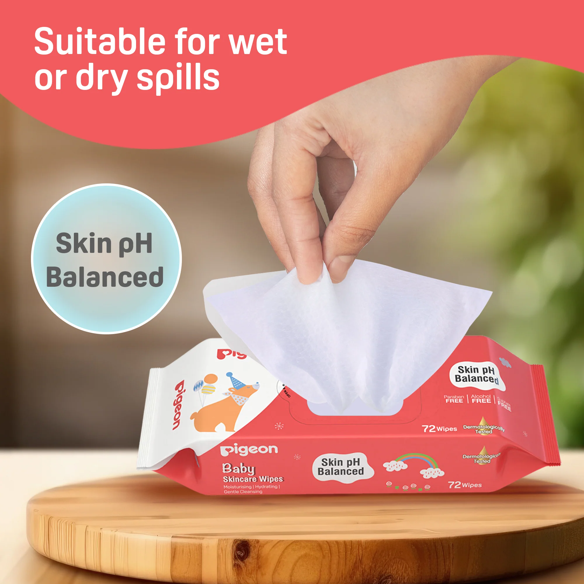 Pigeon Baby Skincare Wipes 72 Sheets-Lilial Free - Image 3