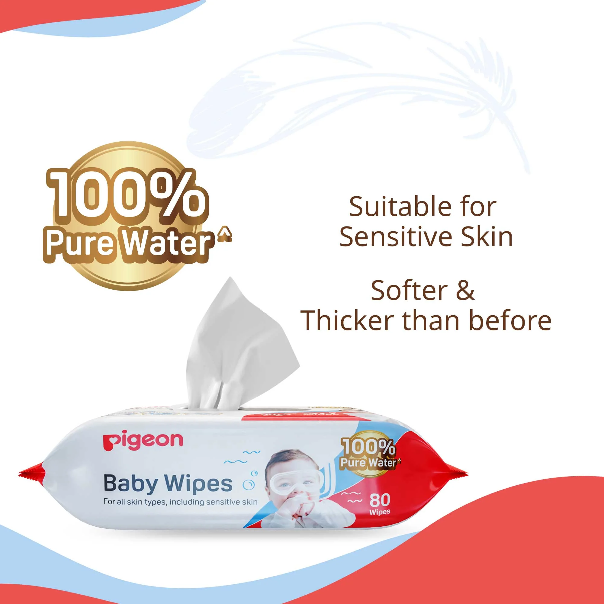 Pigeon Baby Wipes Pure Water 80S Sheets - Image 4