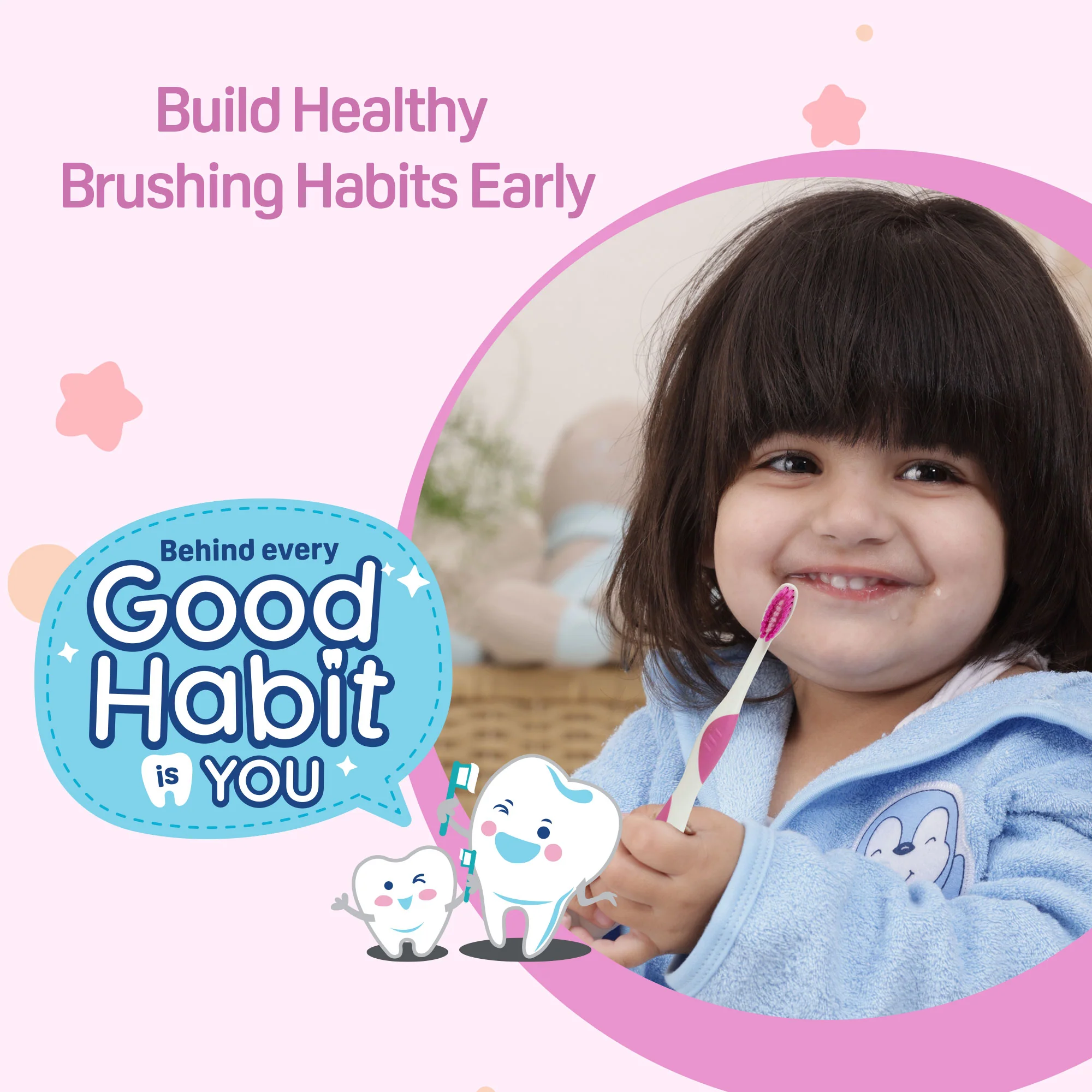 Pigeon Kids Toothbrush Pink 2-6 Years - Image 7