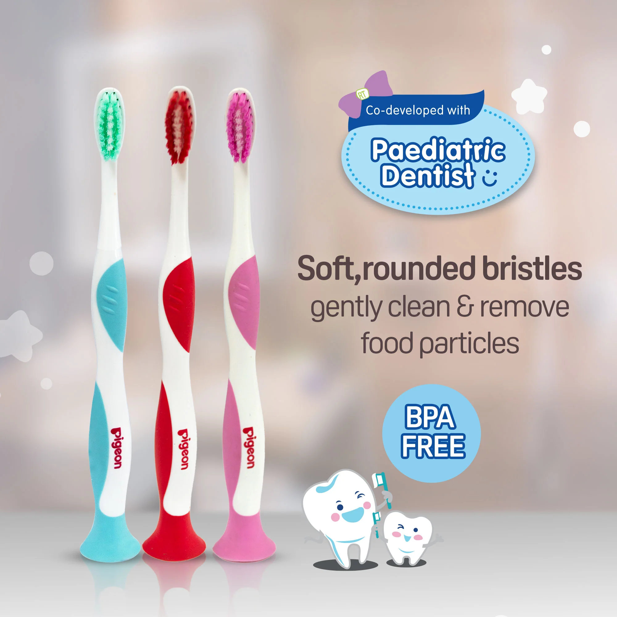 Pigeon Kids Toothbrush Pink 2-6 Years - Image 9