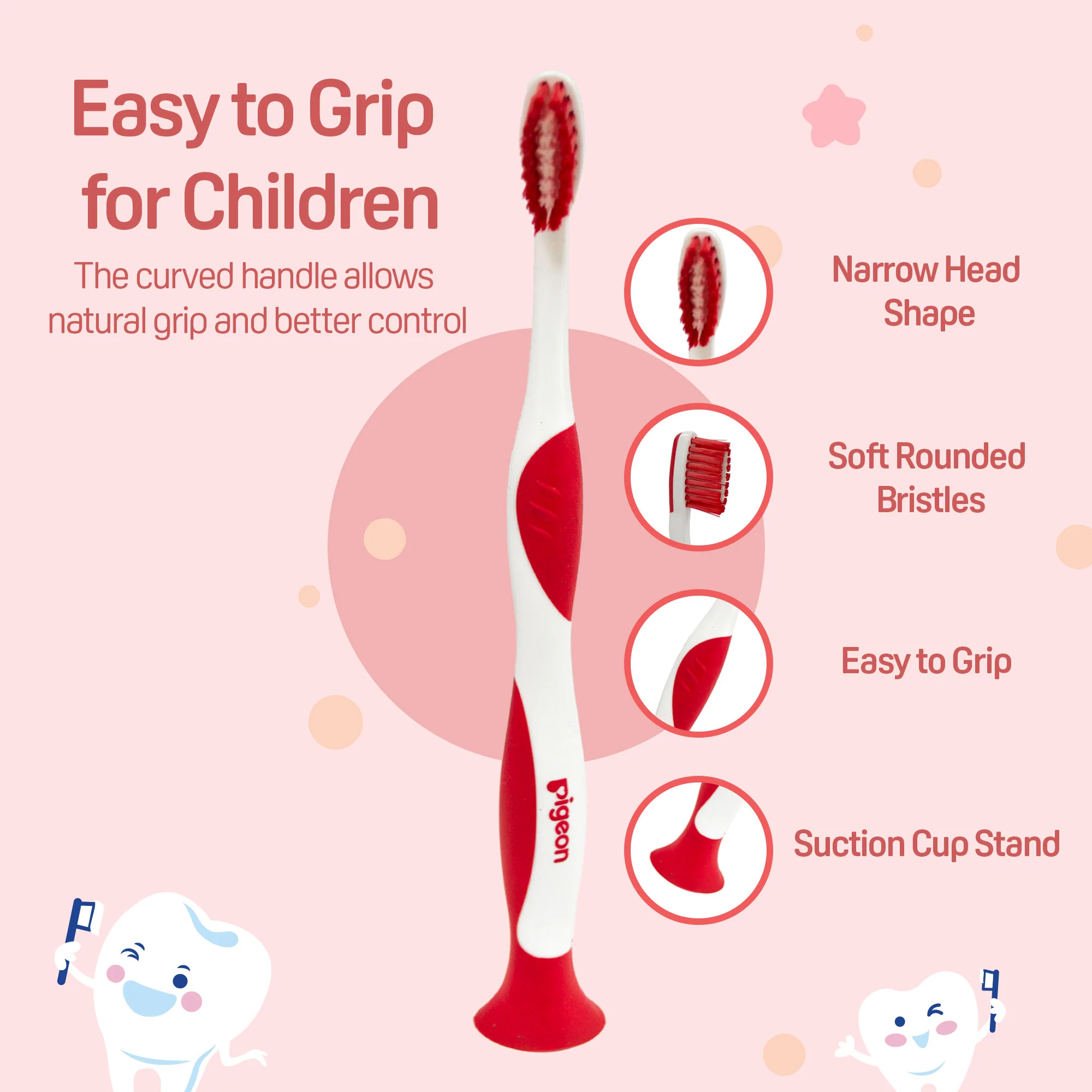 Pigeon Kids Toothbrush Red 2-6 Years - Image 5
