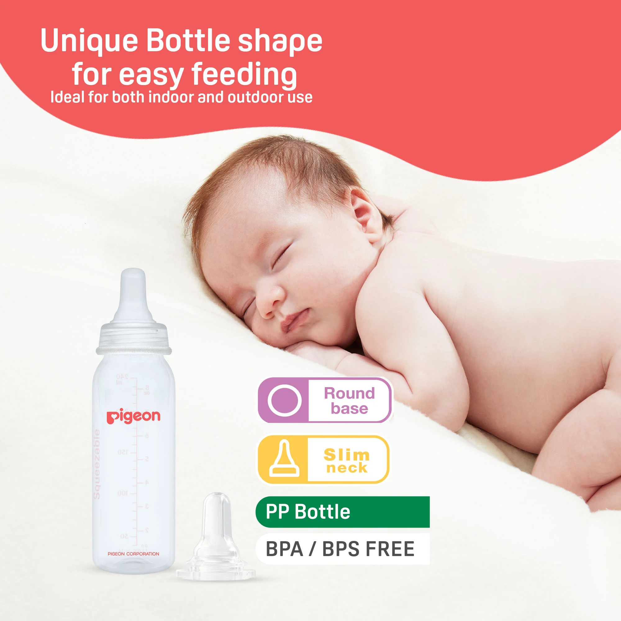 Pigeon Slim Neck cleft palate bottle (cleft palate nipple) Small - Image 4