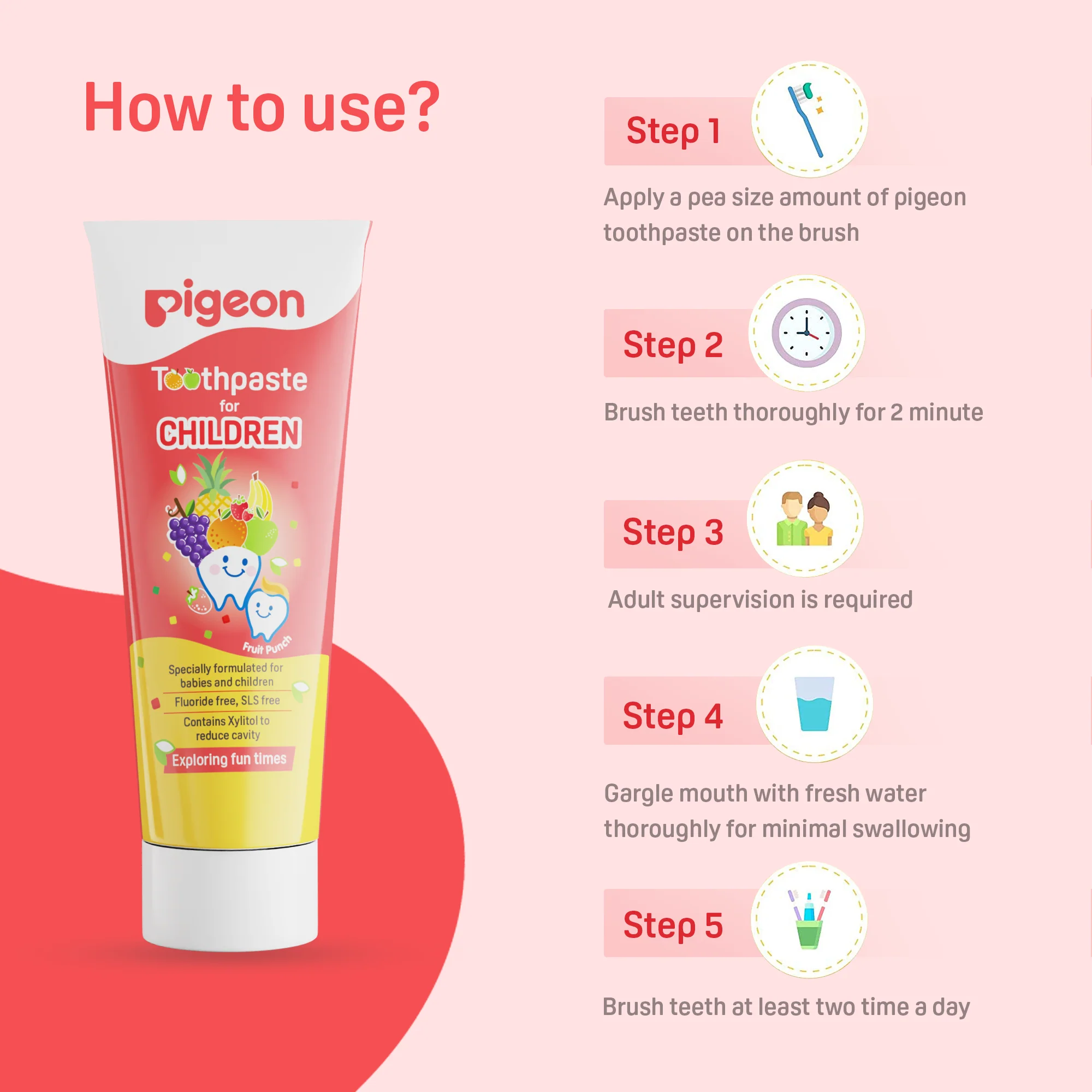 Pigeon Toothpaste for Children - Fruit Punch - Image 7