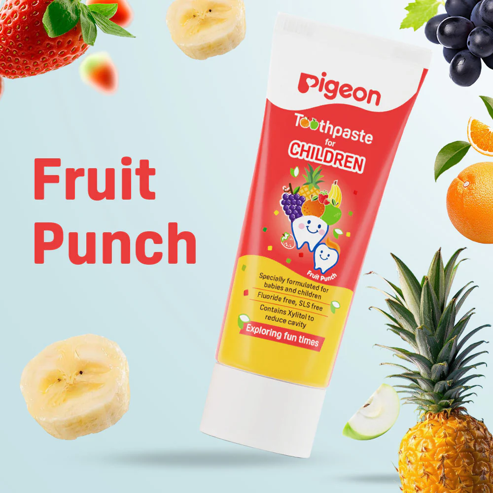 TOOTHPASTE FOR CHILDREN FRUIT PUNCH 45GM With Free kid's toothbrush (Blue) - Image 4