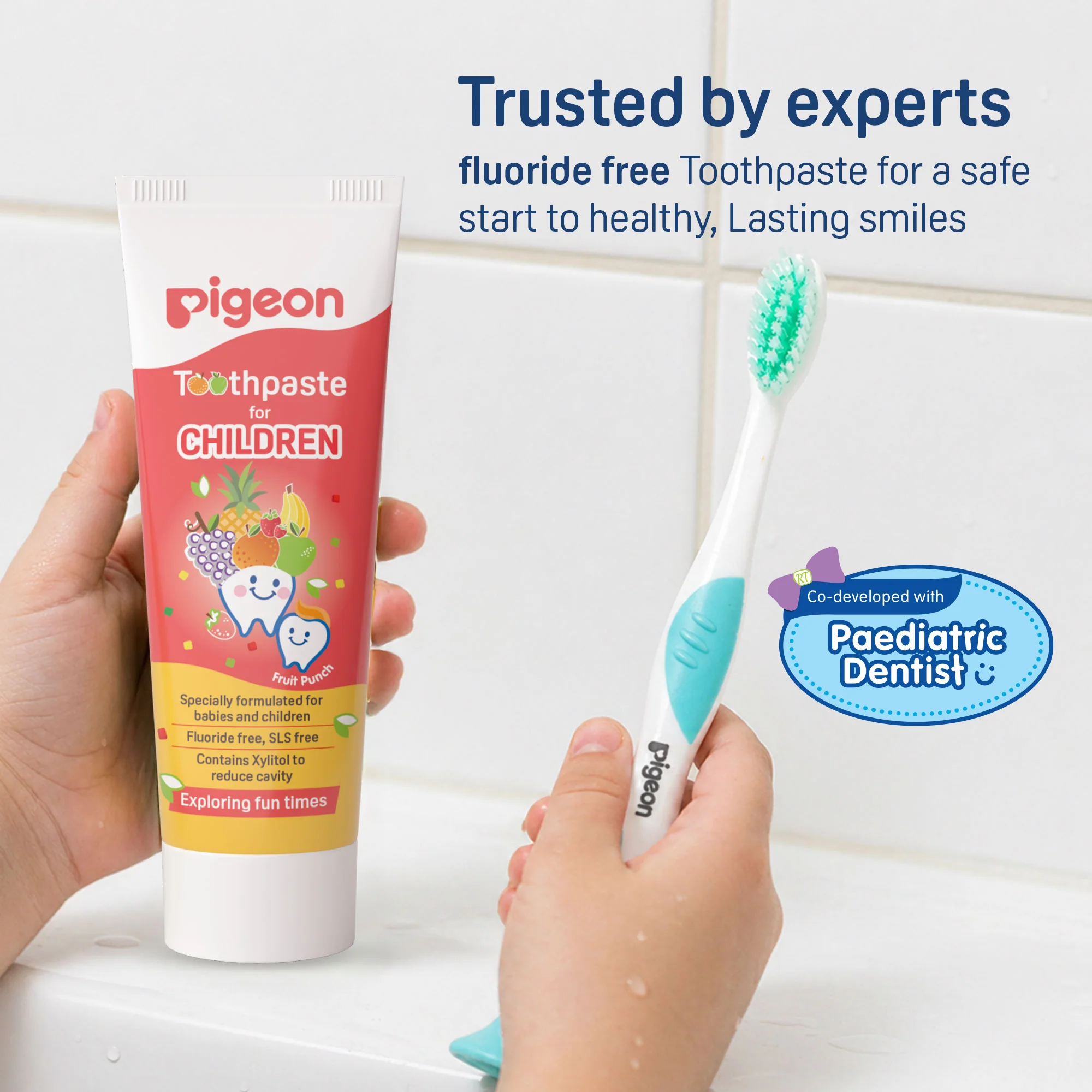 TOOTHPASTE FOR CHILDREN FRUIT PUNCH 45GM With Free kid's toothbrush (Blue) - Image 5